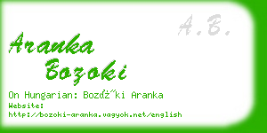 aranka bozoki business card
