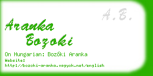 aranka bozoki business card